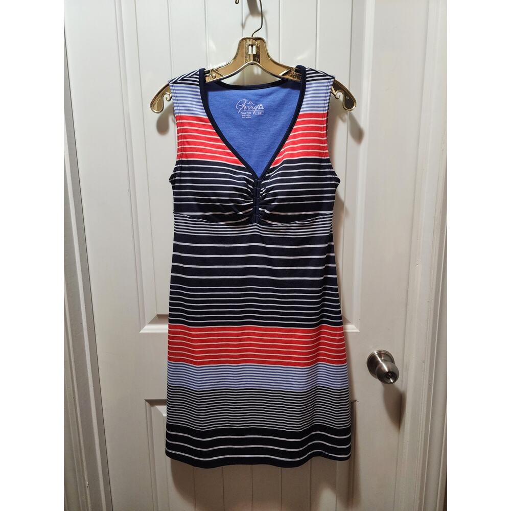 Gerry V-Neck Sleeveless Active Summer Dress Pockets Multicolor Patriotic Size S - Picture 2 of 9